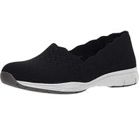 Skechers Seager Stat, Baskets à Enfiler pour Femme, Noir, 4 UK Wide