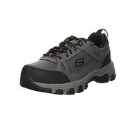 Skechers Selmen Cormack Baskets imperméables à Lacets avec Bout Droit pour Homme, Cuir Anthracite avec Maille synthétique, 45 EU