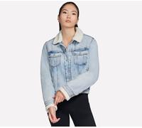Skechers Sherpa Denim Veste en Jean/Taupe, Pointure Moyen
