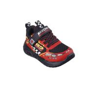 Skechers Garçon Baskets, Textile synthétique Noir Bordure Rouge, 7 UK