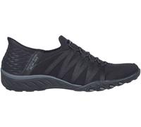 Skechers Skechers Black Dark Breathe Easy Roll Slip In With Me Wide Fit Trainers