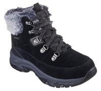 Skechers Chaussures femme Trego Snow Worries – Cuir Duraleather noir, fausse fourrure – 39 EU