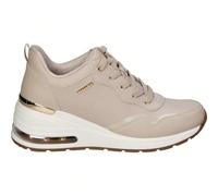 SKECHERS | Skechers Million Air-Hotter Baskets compensées pour femme - Baskets compensées taupe - Baskets avec fermeture à lacets - Wedge moyen - Confortables - Légères - Modèle 155399-TPE EUR35,EUR36