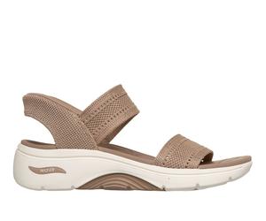 Skechers Slip-ins: Arch Fit 2.0 Sandal - Kennedy Chaussures Moyen Width en Brun Clair, Pointure 39, Vegan, Lavable en machine