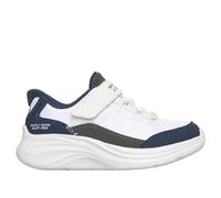 Skechers Slip-ins: Comfy Sprints - Cozy Fit Chaussures Moyen Width en Blanc/Bleu Marine, Pointure 24, Lavable en machine