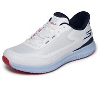 Skechers Slip-ins : GO Golf Flight Baskets pour Femme en Maille Respirante, Chaussures de Traction sans Crampons, Blanc/Bleu Marine/Rouge, 40 EU