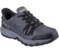 Skechers Homme Dynamite at Escapar Hands Free Slip-in Basket, Charcoal Leather/Textile/Black Trim, 43 EU