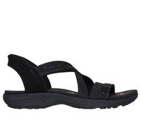 Skechers Women's Reggae Slim-Summer Sparkle Sandal, Black/Black, 7