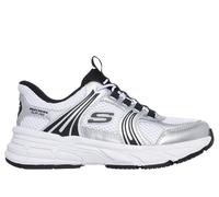 Skechers Slip-ins: Retro-Graph - Classic Kicks Chaussures Moyen Width en Blanc/Noir/Argent, Pointure 37.5, Lavable en machine