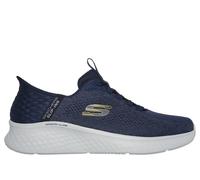 Skechers Baskets Skech-Lite Pro Primebase pour Homme, Bordure Jaune en Maille Bleu Marine, 46 EU