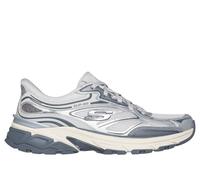 Skechers Baskets de sport Stamina Femme à lacets Garniture maille grise Duraleather argenté 39 EU