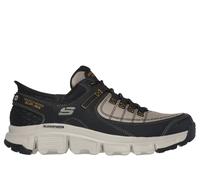 Skechers Homme Sommets à Baskets, Maille Synthétique Taupe Bordure Noire, 45.5 EU