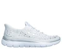 Skechers Slip-ins: Summits - Brilliant Shine Chaussures Wide Width en Blanc/Argent, Pointure 39.5 Wide, Vegan
