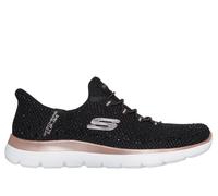 Skechers Slip-ins: Summits - Brilliant Shine Chaussures Wide Width en Noir/Or Rose, Pointure 40 Wide, Vegan