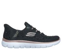 Skechers Slip-ins: Summits - Brilliant Shine Chaussures Wide Width en Noir/Or Rose, Pointure 41 Wide, Vegan