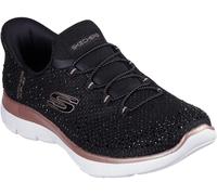 Skechers Slip-ins: Summits - Brilliant Shine Chaussures Moyen Width en Noir/Or Rose, Pointure 40, Vegan