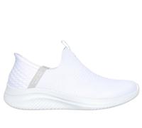 Skechers Femme Ultra Flex 3.0 Cozy Streak, Bordure Gris Clair en Tricot Blanc, 37 EU