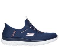 Skechers Slip-ins Waterproof: Summits - Best Choice Chaussures Wide Width en Bleu Marine/Corail, Pointure 36 Wide, Vegan