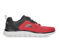 Skechers Baskets Track Broader – Bordure noire, maille PU rouge – Homme 45 EU