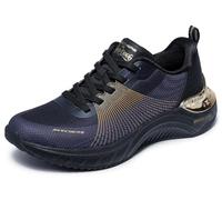 Skechers Femme Snoop Ace Cyber Walker Basket, Black and Gold Mesh/Hot Melt/Gold Trim, 39 EU