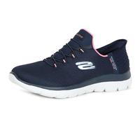 Skechers Sommets Basket Femme, Bleu Marine Rose, 38.5 EU