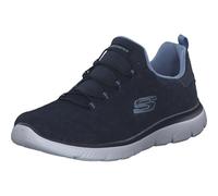 Skechers Sommets Basket Femme, Bordure en Maille Bleu Marine, 38 EU
