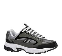 Skechers - Stamine - Nouveau, col Bas pour Homme., Charcoal Black, 44 EU