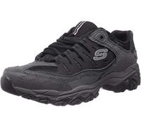 Skechers Baskets Homme Afterburn - Semelle mémoire, Lacets - Anthracite/Noir Taille 16 US 4E