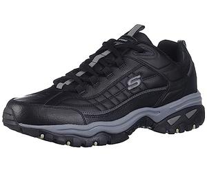 Skechers Sport Men's Energy Afterburn Lace-Up Sneaker,Black/Gray, 40 EU