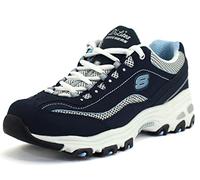 Skechers Sport Women's Femme D'Lites Biggest Fan Baskets, Bleu Marine/Blanc NVW, 37.5 EU