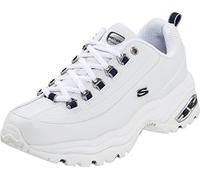 Skechers Sport Women's Premium Sneaker,White/Navy,7.5 M US, Noir, 37.5 EU