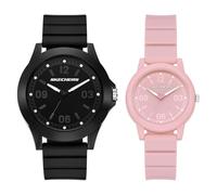 Skechers SR9141 Lot de 2 Montres en Silicone Rose et Noir