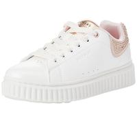 Skechers Street Girls Baskets, White Synthetic/Rose Trim, 35 EU