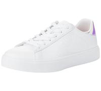 Skechers Street Girls, Baskets, White Synthetic/Silver Trim,