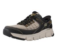 Skechers Homme Sommets à Baskets, Taupe Synthetic Mesh Black Trim, 42 EU
