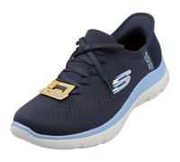Skechers Summits Chaussures à Enfiler Quotidiennes pour Femme, Bordure Bleue en Tricot Bleu Marine, 39 EU