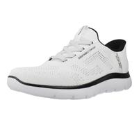 Skechers Chaussures Slip-ins Summits – Perforées, Vegan, Lavables en machine, Blanc/Noir Taille 41