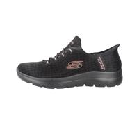 Skechers Baskets Summits - en mesh noir, liseré or rose - Femme EU 36