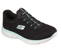 Skechers Summits Cool Classic Baskets pour femme, Noir/turquoise, 36 EU