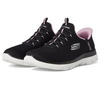 Skechers Summits-Dream Chaser Baskets à enfiler mains libres pour femme, Noir/violet, 12