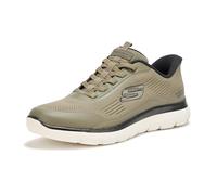 Skechers Summits Leyter Chaussures à Enfiler Mains Libres pour Homme, Vert Olive/Noir, 9 Wide