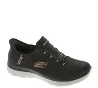 Skechers Summits SR Chaussures de Service Alimentaire Mains Libres pour Femme, Or Rose Noir., 7 UK Wide