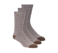 Skechers Super Soft Botte Crew Chaussettes - 3 Pack en Brun, Pointure Grand