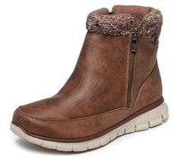 Skechers Bottines femme Synergy Lovely Collab Ankle Boot Tricot microcuir marron 40 EU