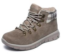 Skechers Synergy-Plaid Mood Bottines pour femme, taupe, 37 EU