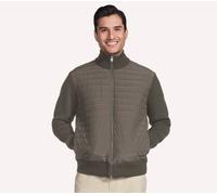 Skechers The Hoodless sweat à capuche Cozy Fit Knit Hybrid Veste en Brun/Olive, Pointure Moyen