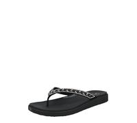 Skechers Sandales plates Meditation Luxe pour femme – Ornements floraux – Noir 37 EU