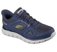 Skechers Track Ezral Slip-ins Baskets Confortables en Mousse à mémoire de Forme pour Homme, Bleu Marine/Vert Citron, 45.5 EU