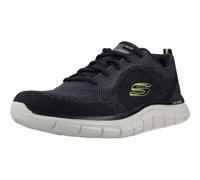 Skechers Sneaker pour homme Track Glendor – Bleu marine tricoté, vert citron, PU, 42 EU