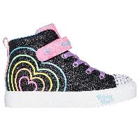 Skechers Twinkle Toes: Heart Steps - Heart Glow Chaussures Moyen Width en Noir, Pointure 30